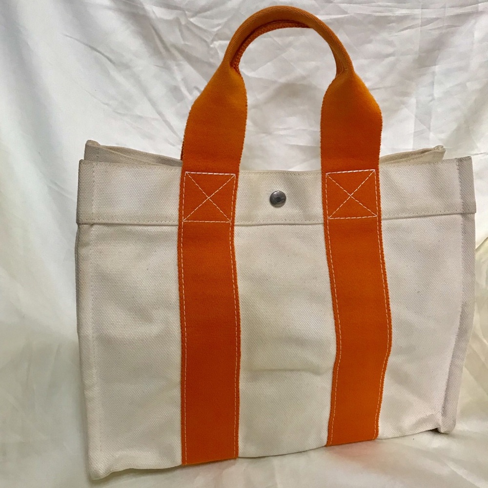 *SOLD* Hermès Bora Bora Tote in White/Orange
